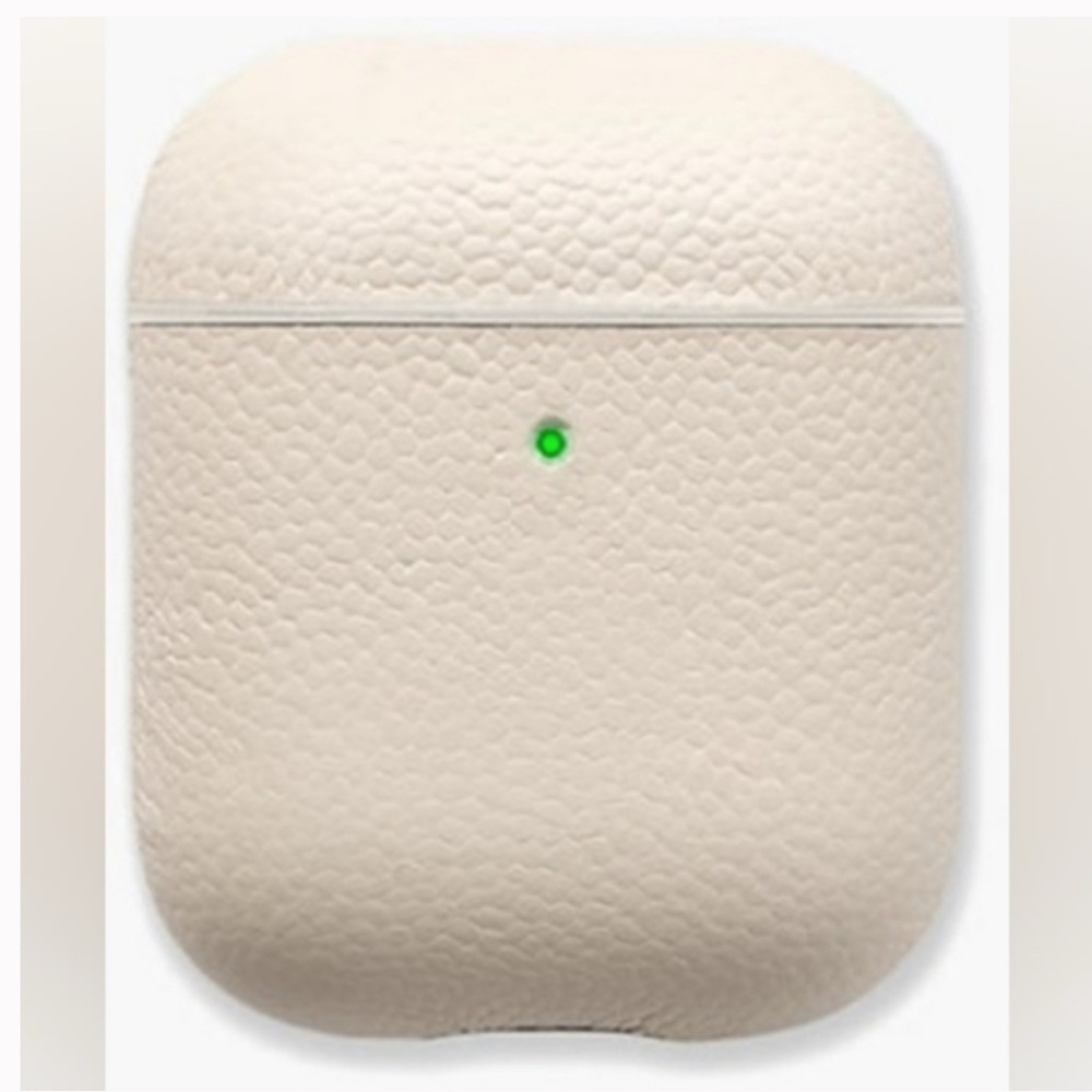 Vegan Leather White Wireless Earbuds Case
